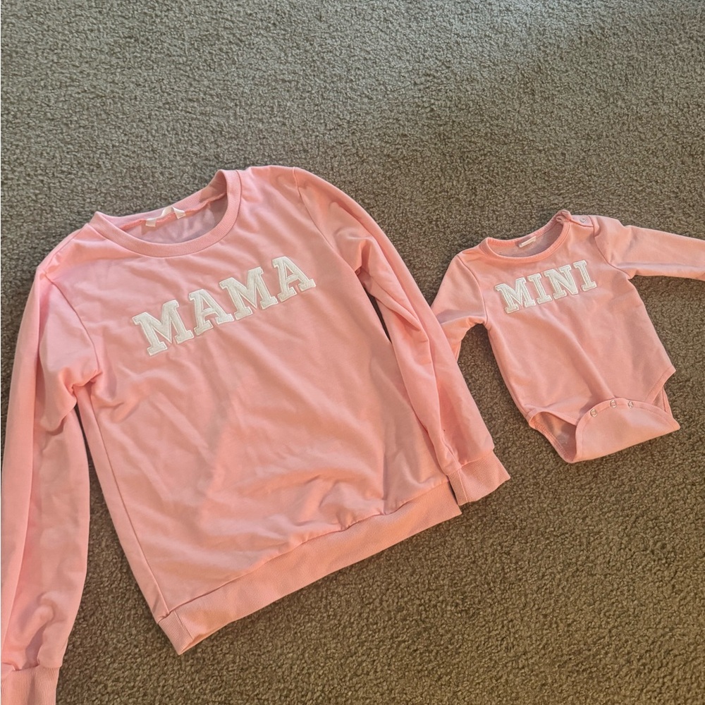 Mama / mini sweatshirts women’s small baby 0-3 months